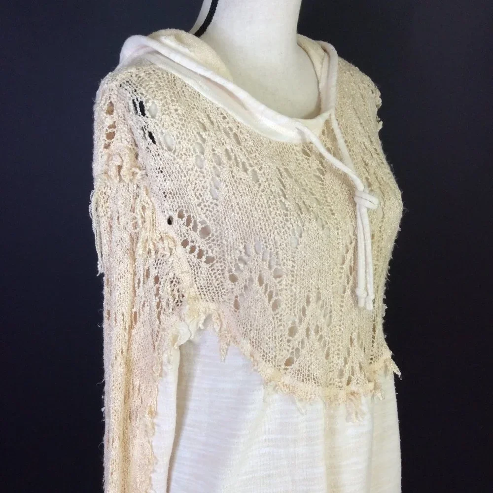 WEST Coast By T&S Womens Top Size XL Beige Hooded - Picture 5 of 12
